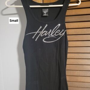 Harley-Davidson Black Tank Top with Silver Accents